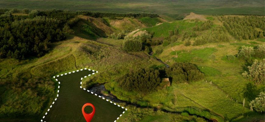 view of land plot for real estate and business development