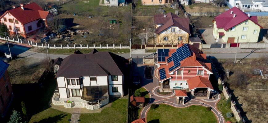 high angle view buildings city